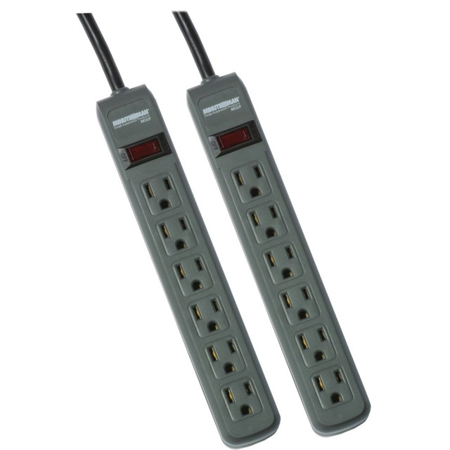 MINUTEMAN MMS362P  MMS Series 6 Outlet Surge Suppressor Twin Pack - Receptacles: 6 - 241J - Receptacles: 6 - 241J