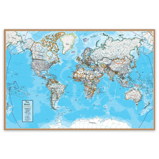 Decorate your room or office with this Waypoint Geographic Contemporary Laminated Wall Map. With up to date cartography, this wall map is suitable as an educational tool.  Educational and reference geography tool.  Up to date cartography.  Laminated for dry erase use.