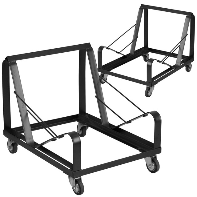 FLASH FURNITURE 2XUMC168DOLLY  HERCULES Steel Dollies For Sled-Base Stack Chairs, Black, Pack Of 2 Dollies