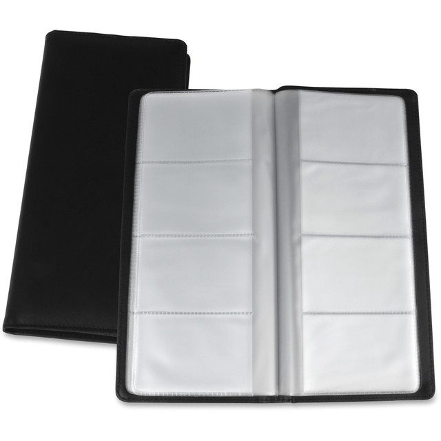 SP RICHARDS 01031 Lorell Business Card Storage Holder - 0.8in Height x 4.4in Width x 9in Depth - Vinyl, Plastic - Black, Clear - 1 Each