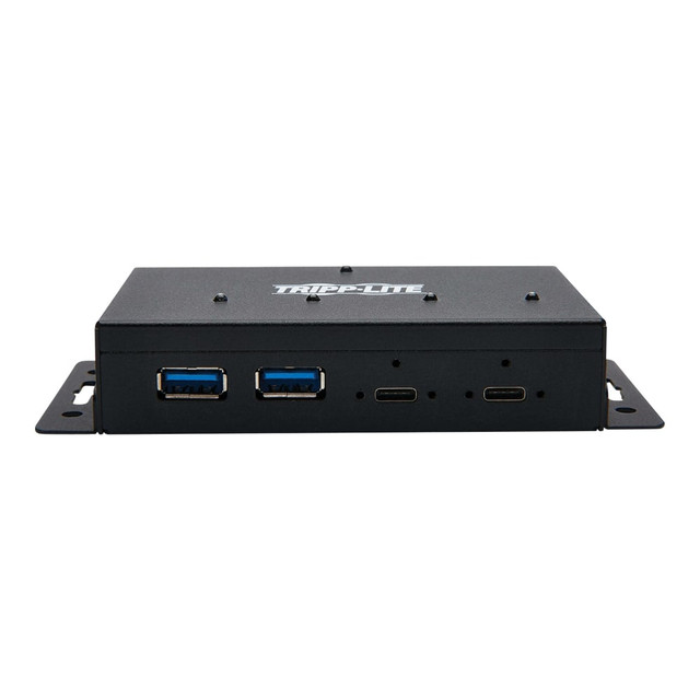 TRIPP LITE U460-2A2C-IND  4-Port Industrial-Grade USB 3.1 Gen 2 Hub - 10 Gbps, 2 USB-C & 2 USB-A, 15 kV ESD Immunity, Iron Housing - Hub - 4 x USB 3.1 Gen 2 - desktop - TAA Compliant