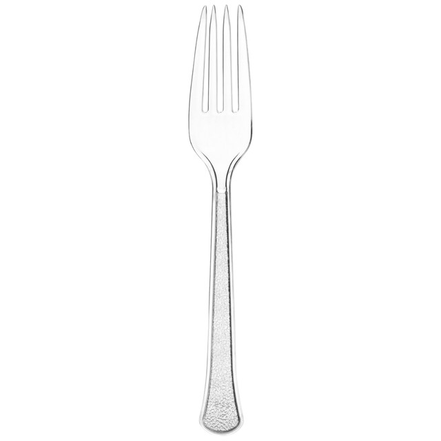 AMSCAN 8017.86  8017 Solid Heavyweight Plastic Forks, Clear, 50 Forks Per Pack, Case Of 3 Packs