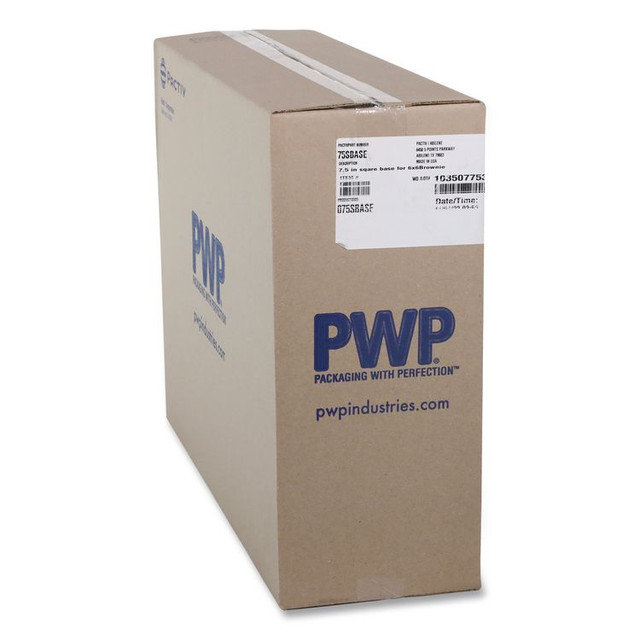 PACTIV EVERGREEN CORPORATION 75SBASE Recycled Plastic Container, 6 x 6 Brownie Container, 7.5 x 7.5 x 0.56, Black, Plastic, 195/Carton