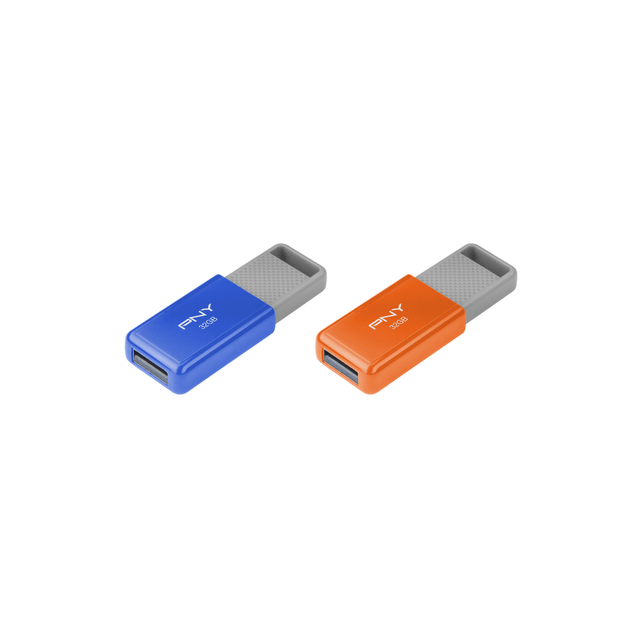 PNY TECHNOLOGIES, INC. P-FD32GX2ODM-GE PNY USB 2.0 Flash Drives, 32GB, Assorted, Pack Of 2 PNY TECHNOLOGIES, INC. P-FD32GX2ODM-GE PNY USB 2.0 Flash Drives, 32GB, Assorted, Pack Of 2