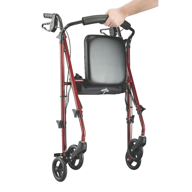 MEDLINE INDUSTRIES, INC. MDS86825SLR Medline Guardian Ultralight Rollator, 6in Wheels, Burgundy