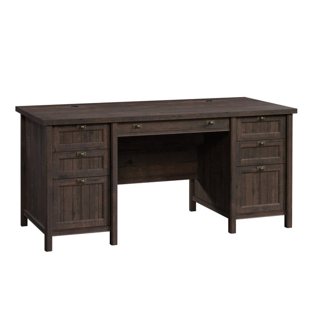 SAUDER WOODWORKING CO. 422976 Sauder Costa 66inW Executive Computer Desk, Coffee Oak