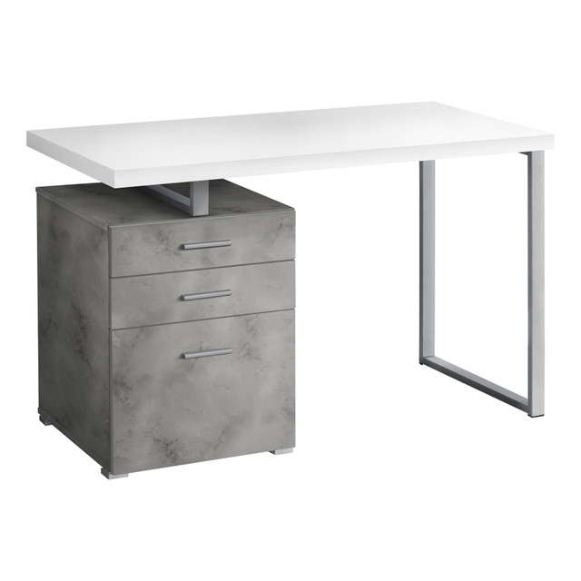 MONARCH SPECIALTIES I 7648  Melody 48inW Computer Desk, White/Gray