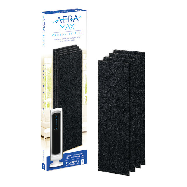 FELLOWES INC. Fellowes 9324008  AeraMax Carbon Filters, Small, 4-3/8in x 16-7/16in, Pack Of 4 Filters