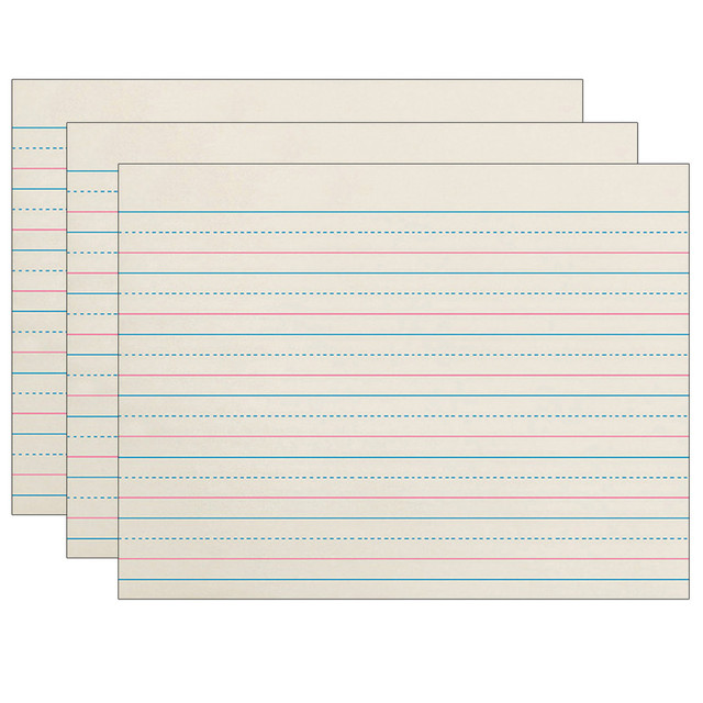 Help students build up their handwriting skills with a pack of Pacon Zaner-Bloser Grade K Newsprint Handwriting Paper. Pages are 3/4in ruled on both sides with a 3/8in blue dotted midline, red baseline and a 3/8in skip space so students know exactly where to write.  Designed to help students build a solid foundation for students to write legibly.  Great for tracking students' handwriting progress.  Pages are 3/4in ruled on both sides with a 3/8in blue dotted midline, red baseline and a 3/8in skip space.  Conforms to the Zaner-Bloser Grade K handwriting program.  Each pack includes 500 sheets.