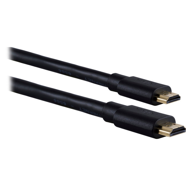 Elevate your HDTV viewing experience with the Ativa 24 ft. High-Speed HDMI Cable. Its high-performance design delivers a bright, clear picture with richer, more vibrant colors, which enhances the benefits of your home theater. The built-in audio return channel eliminates the need for an additional audio cable, providing you with a seamless avenue to great entertainment. This high-quality HDMI cable supports full HD 1080p and features maximum shielding to minimize electromagnetic interference, boost data transfer and provide lossless surround sound. Its durable structure resists stiffening and damage while premium gold-plated contacts ensure a secure connection. This cable offers effortless plug and play setup of your HDMI-compatible home entertainment devices. Upgrade to superior sights and sounds with the Ativa High-Speed HDMI Cable.  Universally compatible - Easily connect Blu-ray and DVD players, streaming devices such as Roku, Apple TV and Amazon devices, gaming consoles like PlayStation and Xbox, computers and more to your TV or electronic display.  Superior performance - This 25ft., high-quality HDMI cable supports full HD 1080p, lossless surround sound, at least 60Hz-600Hz video refresh rate for a smooth viewing experience and more to ensure you receive the most out of your high-definition equipment.  Gold-plated connectors - The best home entertainment experience starts with a high-quality connection. This HDMI cable's gold-plated connectors are stylish with a metallic housing to allow crystal-clear transfer of video and audio.  Maximum shielding - The durable cable cover shields against electromagnetic interference (EMI) to ensure a clear transmission and superior picture quality.  100% quality assured - This HDMI cable is built for performance and is backed by a one-year limited warranty. If you have any questions, please call 1-877-777-4357.