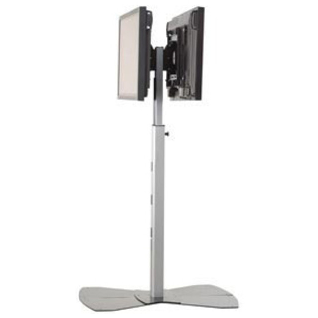 CHIEF MFG INC PF2UB Chief Large Dual Display AV Floor Stand Display Mount - For Displays 42-86in - Black - Up to 400lb Flat Panel Display - Black