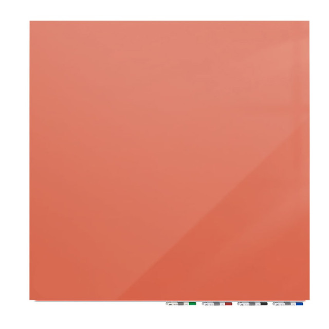 GHENT MANUFACTURING INC. ARIASM44PH Ghent Aria Low Profile Glassboard, Magnetic, 48inH x 48inW, Square, Peach