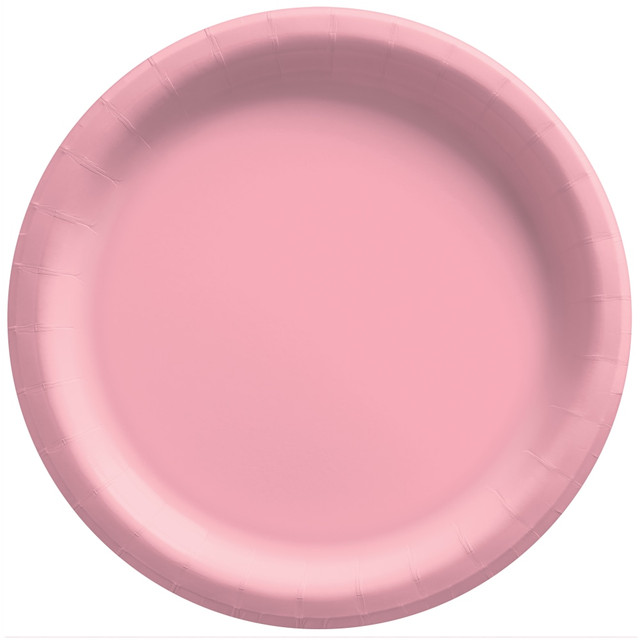 AMSCAN 650011.109  Round Paper Plates, 8-1/2in, New Pink, Pack Of 150 Plates