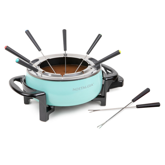 NOSTALGIA PRODUCTS GROUP LLC Nostalgia Electrics FPS6AQ  6-Cup Electric Fondue Pot, Aqua