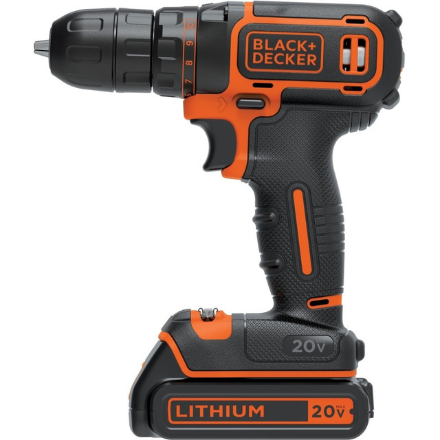 BLACK & DECKER HOUSEHOLD BDCDD120C Black+Decker 20V MAX Lithium Drill/Driver - Driver Drill - 0.38in Chuck - 20 V DC - Cordless - Lithium Ion (Li-Ion) BLACK & DECKER HOUSEHOLD BDCDD120C Black+Decker 20V MAX Lithium Drill/Driver - Driver Drill - 0.38in Chuck - 20 V DC - Cordless - Lithium Ion (Li-Ion)