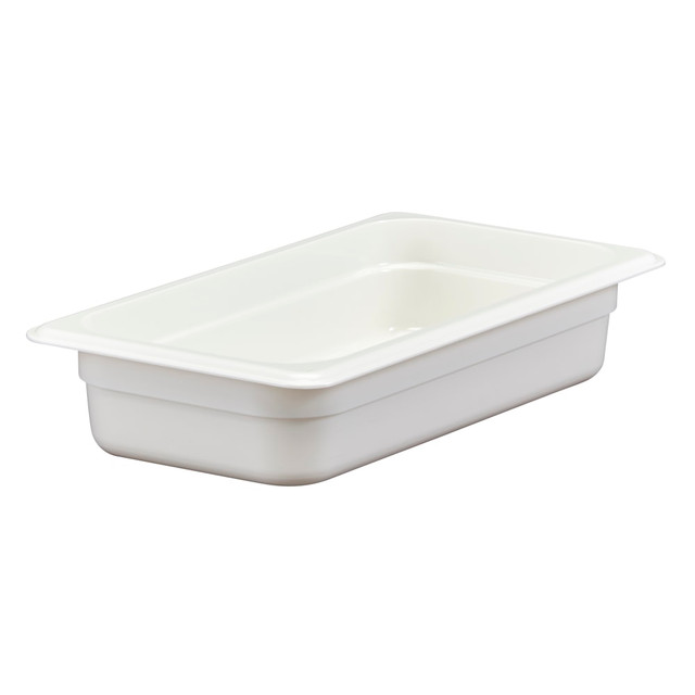 CAMBRO MFG. CO. 32CW148 Cambro Camwear GN 1/3 Size 2in Food Pans, 2inH x 7inW x 12-3/4inD, White, Set Of 6 Pans