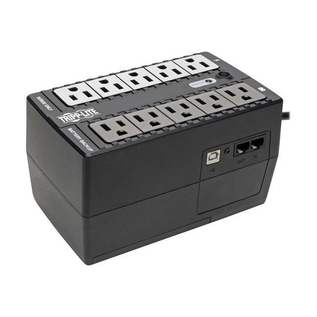 TRIPP LITE INTERNET600U  UPS 600VA 325W Desktop Battery Back Up Compact 120V USB5-15P Standby 10 Outlet PC - UPS - AC 120 V - 325 Watt - 600 VA - USB - output connectors: 10 - black