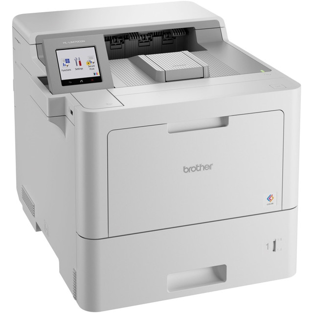 Unleash business potential with this Brother Workhorse printer, your all-in-one printing powerhouse. Conquer tasks with speeds of 42ppm in color and black & white, and power through projects with a 520-sheet paper tray and 100-sheet automatic document feeder. Securely scan and shred confidential documents, connect seamlessly via Wi-Fi or Ethernet, and enjoy intuitive operation with the 7-inch touchscreen. Produce professional prints and invest in your teams productivity. Get this Brother Workhorse printer today!  Conquer deadlines with blazing-fast 42ppm print speeds  Eliminate refills and interruptions with a massive 520-sheet paper tray  Securely scan and shred confidential documents  Connect seamlessly to your network via Wi-Fi or Ethernet, and enable mobile printing  Enjoy intuitive control with the responsive touchscreen display.  This product is heavy and/or oversized and may need more than one person to handle.