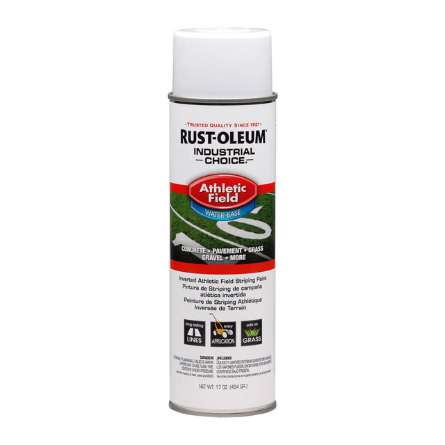 RUST-OLEUM CORPORATION 206043 Rust-Oleum Industrial Choice AF1600 System Athletic Field Inverted Striping Paint, 17 Oz, White, Case Of 12 Cans RUST-OLEUM CORPORATION 206043 Rust-Oleum Industrial Choice AF1600 System Athletic Field Inverted Striping Paint, 17 Oz, White, Case Of 12 Cans