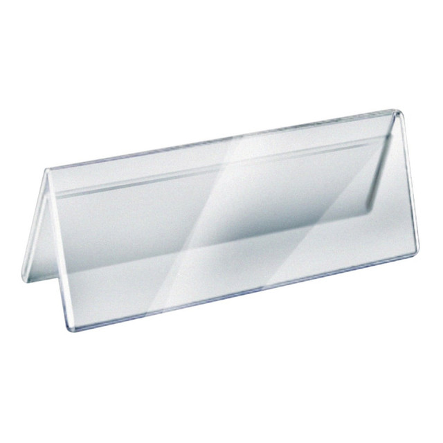 AZAR DISPLAYS 192805  2-Sided Acrylic Name Plates, 3in x 8-1/2in, Clear, Pack Of 10 Name Plates