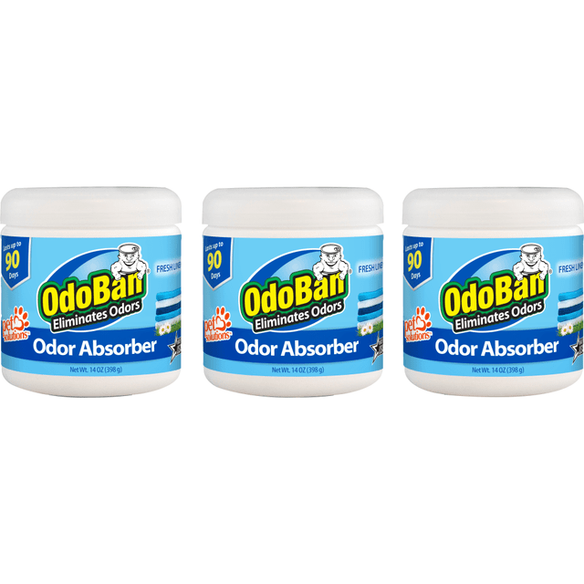 ODOBAN 9735C6114Z3-OD  Solid Odor Absorber Eliminator For Home and Small Spaces, Fresh Linen Scent, 14 Oz, Pack Of 3 Containers