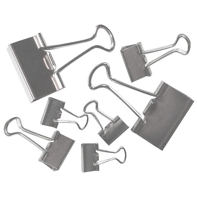 OFFICE DEPOT ODBC-SLVR  Brand Binder Clips, Assorted Sizes, Silver, Pack Of 30