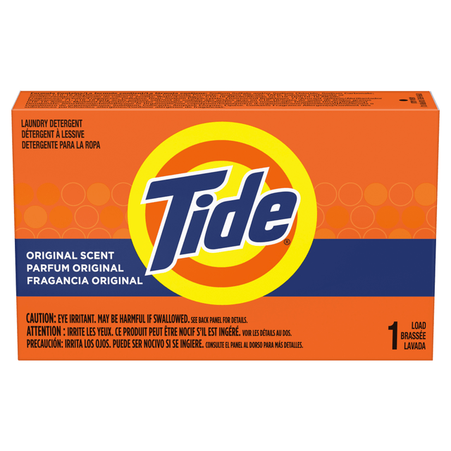 THE PROCTER & GAMBLE COMPANY 49340 Tide Powder Laundry Detergent Vending Box, 1.5 Oz, Pack Of 156 Boxes THE PROCTER & GAMBLE COMPANY 49340 Tide Powder Laundry Detergent Vending Box, 1.5 Oz, Pack Of 156 Boxes