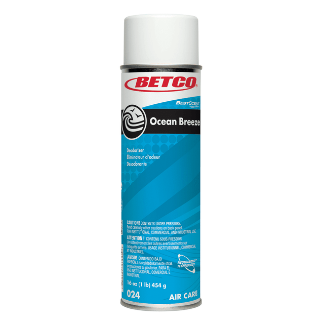BETCO CORPORATION 0242300 Betco BestScent Aerosol Odor Eliminator Spray, Ocean Breeze, 16 Oz, Pack Of 12