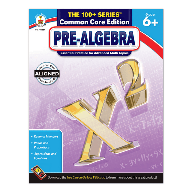 CARSON-DELLOSA PUBLISHING LLC 704384 Carson-Dellosa The 100+ Series Pre-Algebra, Grades 6+