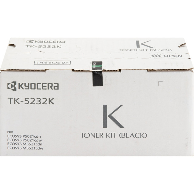 Compatible Kyocera Mita models: M : M5521cdw.   P : P5021cdw.  .  Print reports and presentations with Kyocera TK-5232K toner in your compatible printer. Thanks to the higher page yield, you can enjoy less printer down time in your office.  Yields up to 2,600 pages.  Helps Avoid Waste - Designed for extended use, helping reduce or eliminate material use and potentially save money.  Recycling solution - designed to encourage recycling, helping you divert materials from landfill.