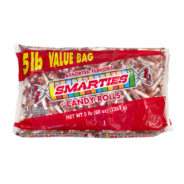 Satisfy your sweet tooth with classic Smarties  Smarties candy wafer rolls offer a sweet treat thats great for parties, parades and candy crafting.  6 assorted colors and fruit flavors include white (orange cream), yellow (pineapple), pink (cherry), green (strawberry), purple (grape) and orange (orange).  Individually wrapped.