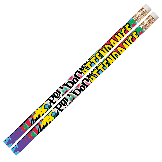 Musgrave Pencil Co. Inc. MUS2329D-12 Musgrave Pencil Co. Motivational Pencils, 2.11 mm, #2 Lead, Perfect Attendance, Multicolor, Pack Of 144