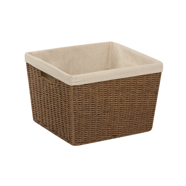 HONEY-CAN-DO INTERNATIONAL, LLC STO-03566 Honey-Can-Do Paper Rope Basket With Liner, Medium Size, 10in x 15in x 13in, Brown