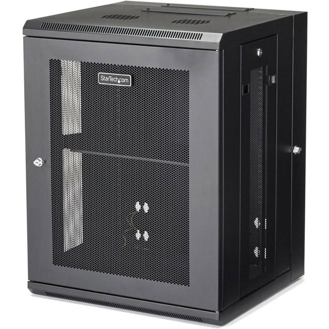 STARTECH.COM RK1520WALHM  Wallmount Server Rack Cabinet - Hinged Enclosure - 15U - Wallmount Network Cabinet - 16.1in Deep - Use this wall mount network cabinet to mount your server or networking equipment to the wall with a hinged enclosure for easy