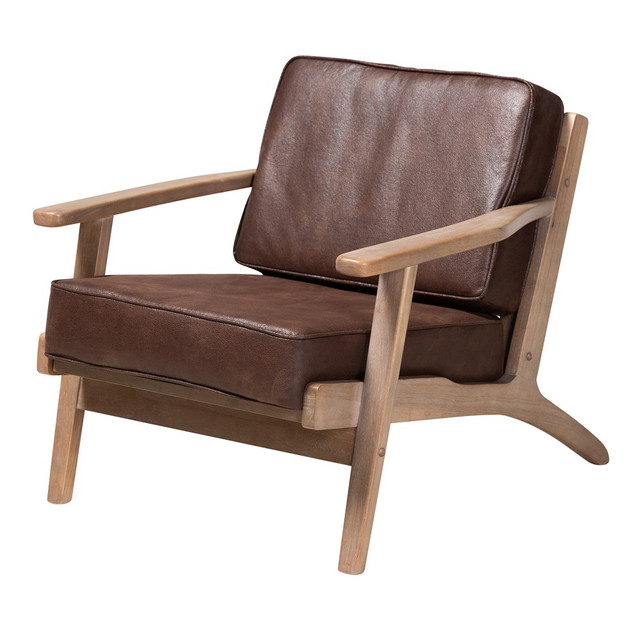 WHOLESALE INTERIORS, INC. 2721-10567 Baxton Studio Sigrid Armchair, Dark Brown