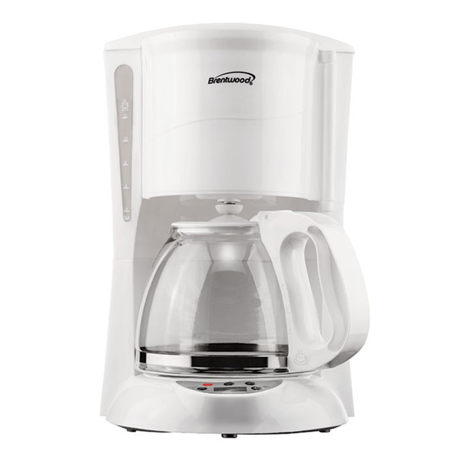 TODDYs PASTRY SHOP Brentwood 99583233M  12-Cup Programmable Digital Coffee Maker, White