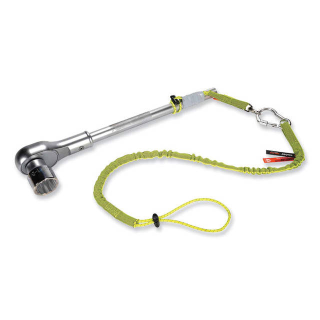 TENACIOUS HOLDINGS, INC. ergodyne® 19003 Squids 3100 Lanyard with Aluminum Carabiner + Cinch-Loop, 10 lb Max Working Capacity, 35" to 45" Long, Lime