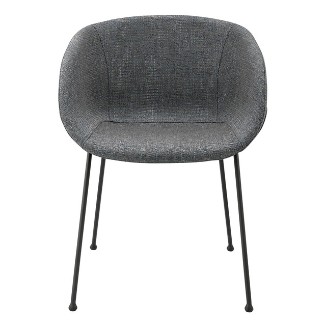 EURO STYLE, INC. Eurostyle 30489GRYBLU  Zach Fabric Side Chairs With Arms, Gray-Blue/Black, Set Of 2 Chairs