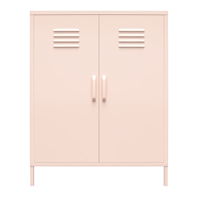 AMERIWOOD INDUSTRIES, INC. 3384807COM Ameriwood Home Mission District 2-Door 3-Shelf Metal Locker Storage Cabinet, 40inH x 31-1/2inW x 15-3/4inD, Pink