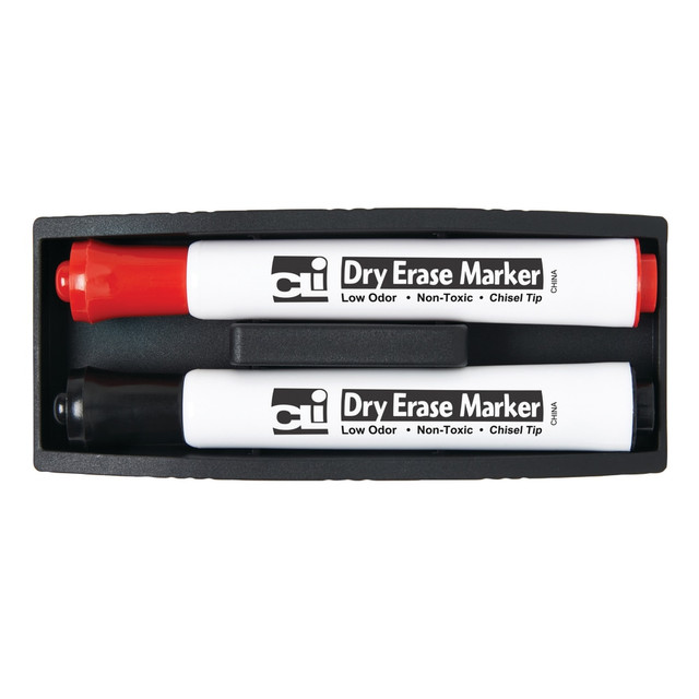 BAUMGARTENS CHL74532BN Charles Leonard, Inc. Magnetic Whiteboard Eraser With 2 Markers, 5 1/4in x 2in, Black, Pack Of 6 BAUMGARTENS CHL74532BN Charles Leonard, Inc. Magnetic Whiteboard Eraser With 2 Markers, 5 1/4in x 2in, Black, Pack Of 6