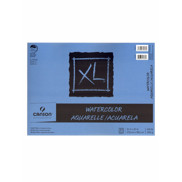 WINSOR & NEWTON Canson 100510942-2  XL Watercolor Pads, 11in x 15in, 30 Sheets Per Pad, Pack Of 2 Pads
