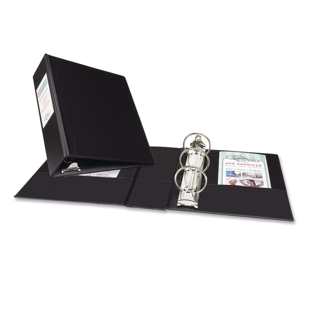 AVERY PRODUCTS CORPORATION 27554 Avery Durable 3-Ring Binder, 2in Round Rings, Half Letter (5-1/2in x 8-1/2in), 45% Recycled, Black AVERY PRODUCTS CORPORATION 27554 Avery Durable 3-Ring Binder, 2in Round Rings, Half Letter (5-1/2in x 8-1/2in), 45% Recycled, Black