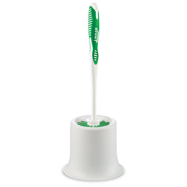 THE LIBMAN COMPANY 34 Libman Commercial Round Bowl Brushes And Open Caddies, 15in, White/Green, Pack Of 4 Brushes THE LIBMAN COMPANY 34 Libman Commercial Round Bowl Brushes And Open Caddies, 15in, White/Green, Pack Of 4 Brushes