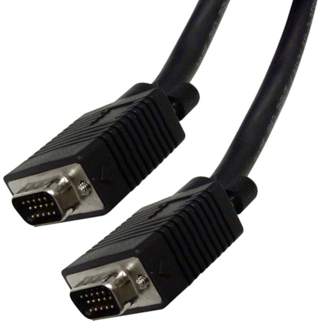 4XEM 4XVGAMM35FT  High-Resolution Coax Male to Male VGA Cable, 35ft, Black