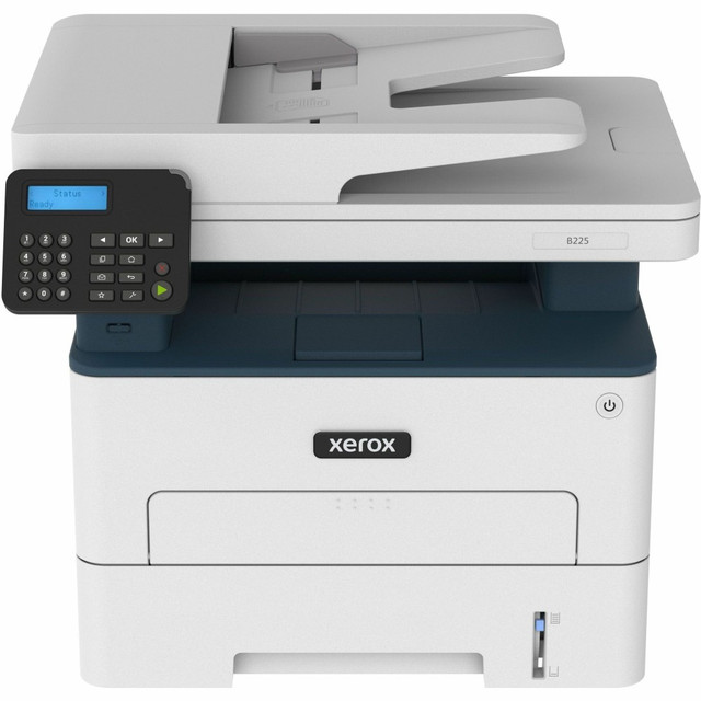 Save time and increase productivity in the office with this Xerox multifunction printer. Speeds of up to 36 pages per minute and a 250-sheet tray make it ideal for large printing assignments, while Wi-Fi technology and an Ethernet port allow flexible network connection options. Automatic duplex printing helps minimize paper use. This Xerox multifunction printer has a monthly duty cycle of 30,000 images, ideal for small businesses.  Wireless connectivity supports cable-free convenience.  Prints up to 36 pages per minute.  Print resolutions of 600 x 600 dpi for crisp, clear images.  Copy resolutions of up to 600 x 600 dpi.  Scan resolutions of up to 1200 x 1200 dpi for exact colors.  Energy efficient - designed to use less energy than alternative products, potentially helping you save money and reduce your carbon footprint.
