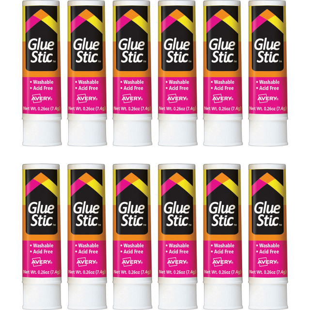 AVERY PRODUCTS CORPORATION 00166BX Avery Permanent Glue Stic - 0.26 fl oz - 12 / Box - White