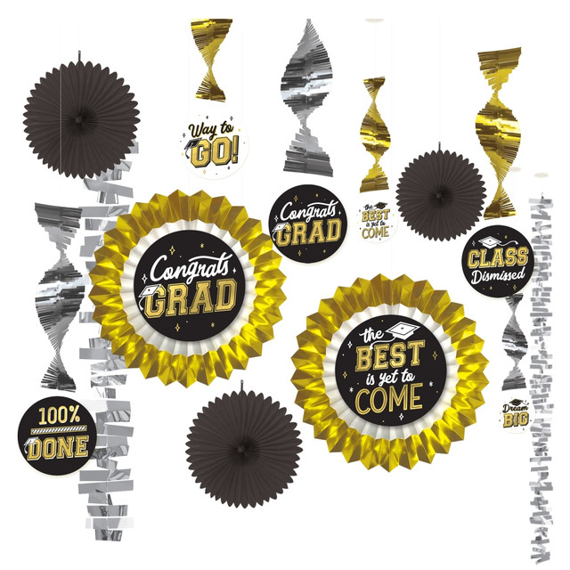 AMSCAN 244382  Graduation 13-Piece Decorating Kit, Multicolor