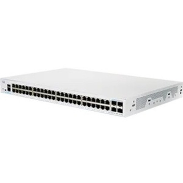 CISCO CBS350-48T-4G-NA  350 CBS350-48T-4G Ethernet Switch - 52 Ports - Manageable - 2 Layer Supported - Modular - 4 SFP Slots - 48.64 W Power Consumption - Optical Fiber, Twisted Pair - Rack-mountable - Lifetime Limited Warranty