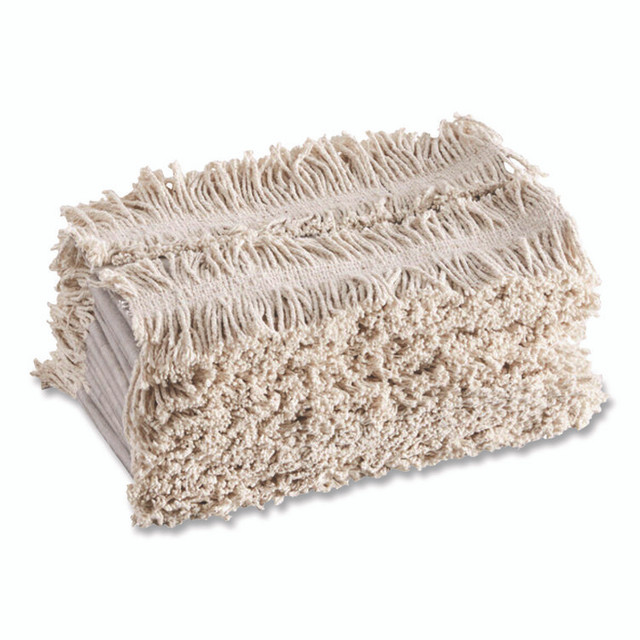 RUBBERMAID COMMERCIAL PROD. M150 Cut To Length Dust Mops, Cotton, White, Cut-End, 5 x 40 Ft, 1 Box