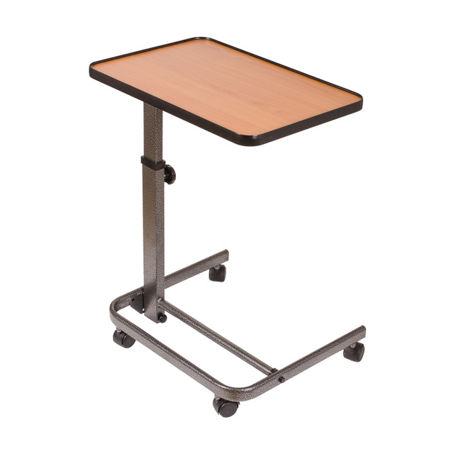 MABIS HEALTHCARE, INC. 553-4056-0400 DMI Deluxe Tilt-Top Overbed Table, 38inH x 23inW x 15inD, Brown